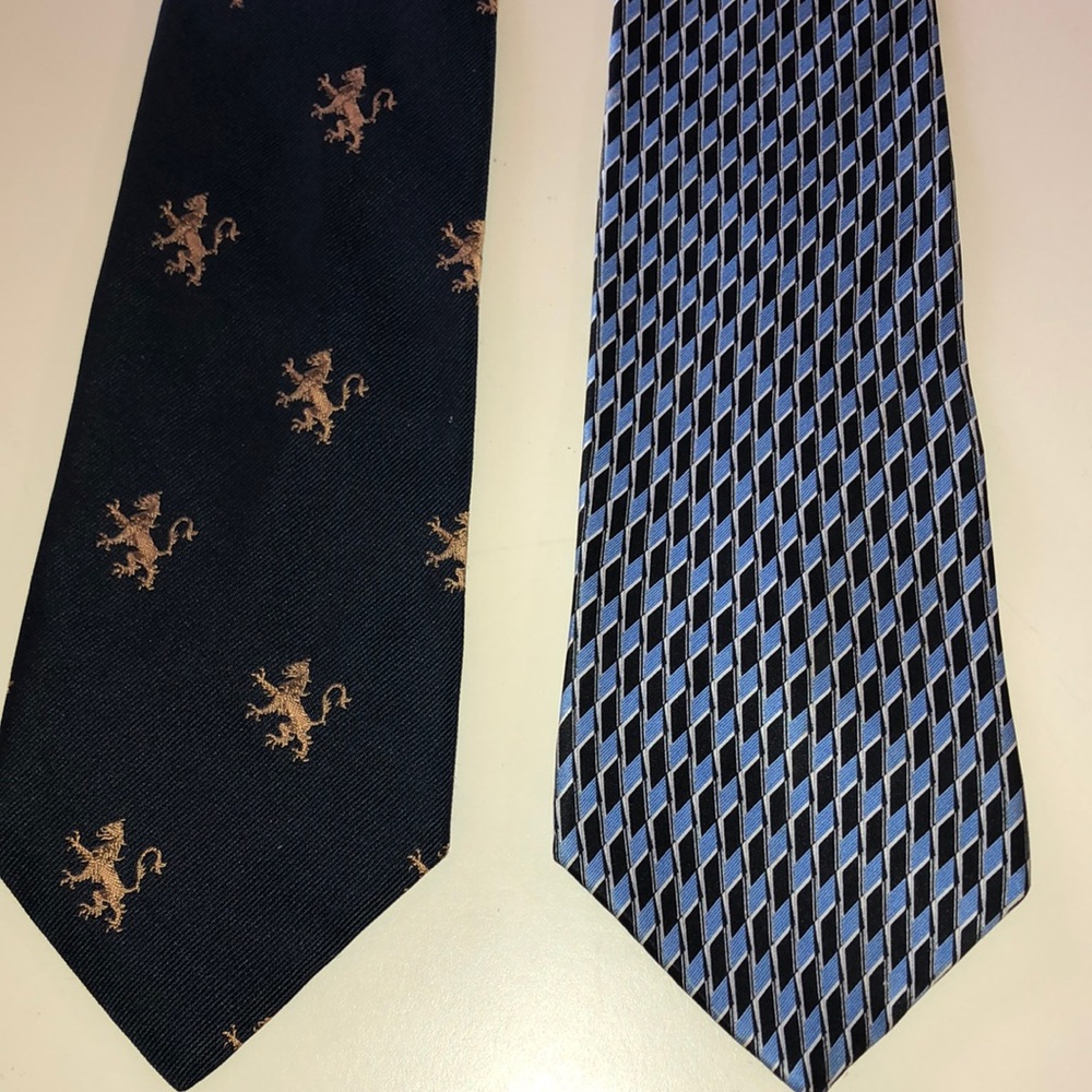 Pair silk  ties Briar Pride of England Van Heiden